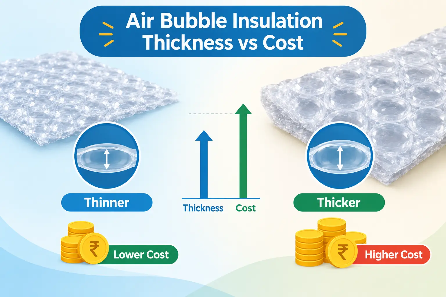 Air Bubble Insulation Thickness vs Cost