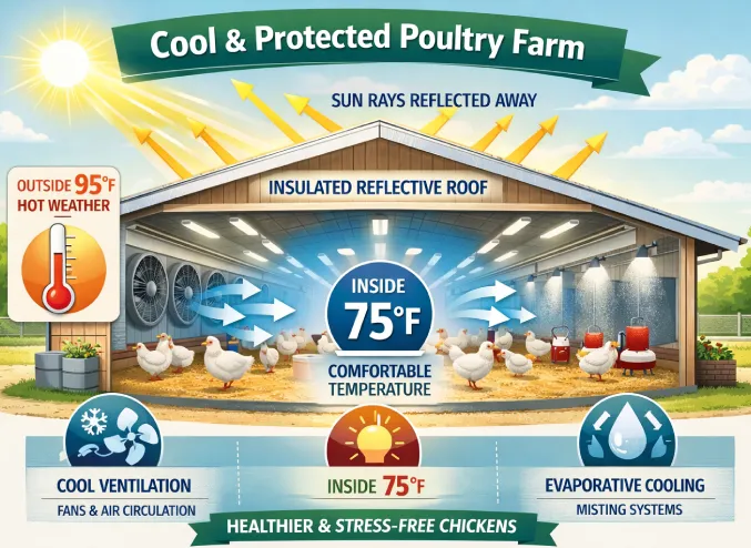 Cool poultry farm