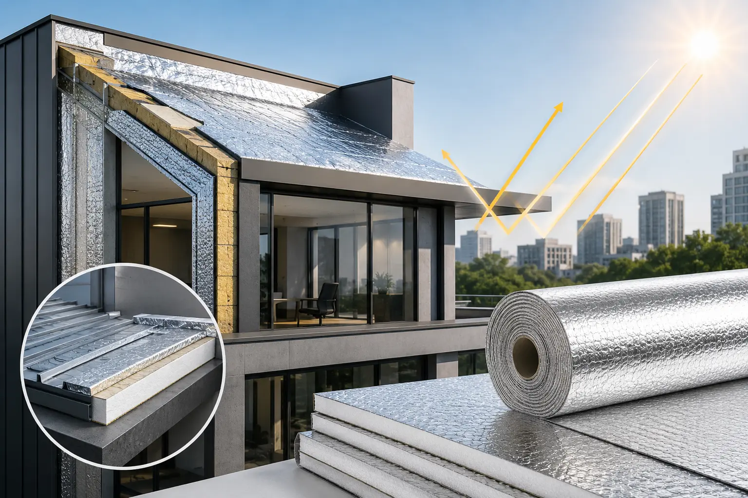 Heat reflective insulation for modern buildings