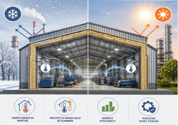 Thermal insulation for factories