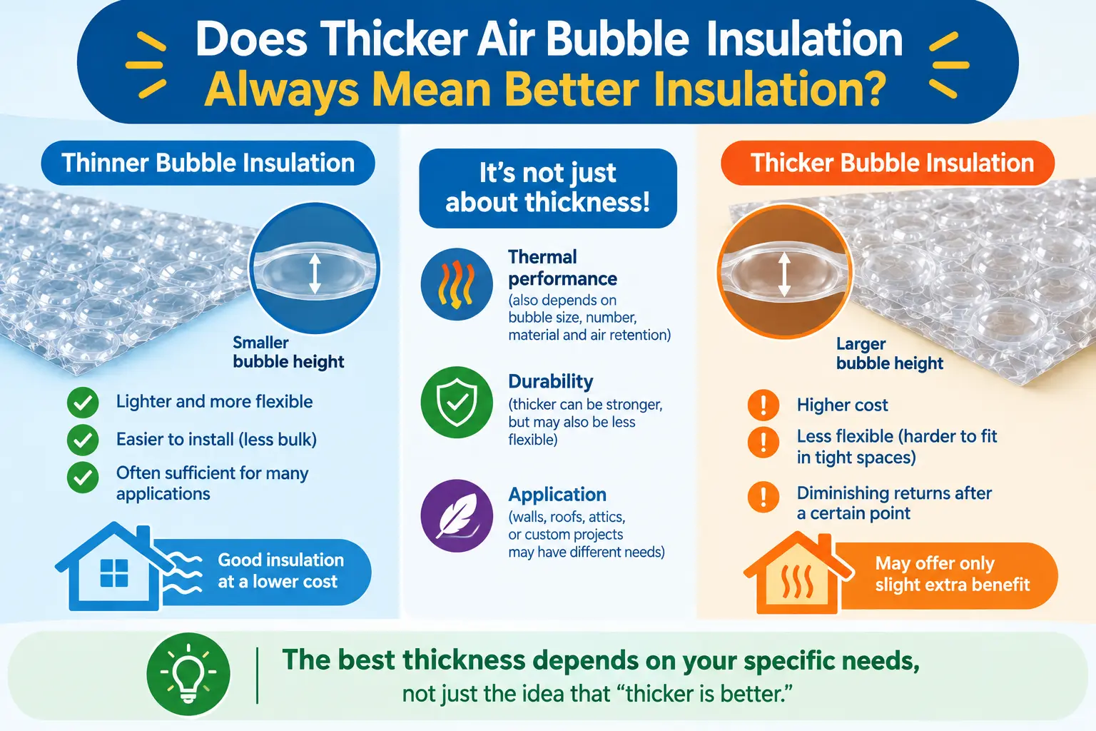 Thicker Air Bubble Insulation Always Mean Better Insulation
